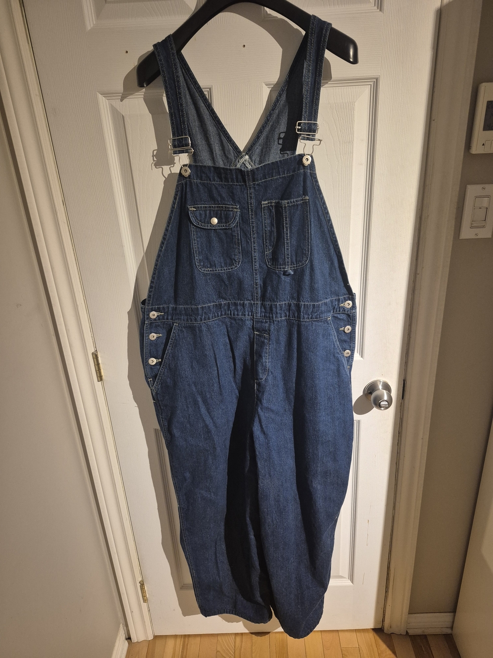 Faded Glory Women's Denim Overalls in Dark Blue